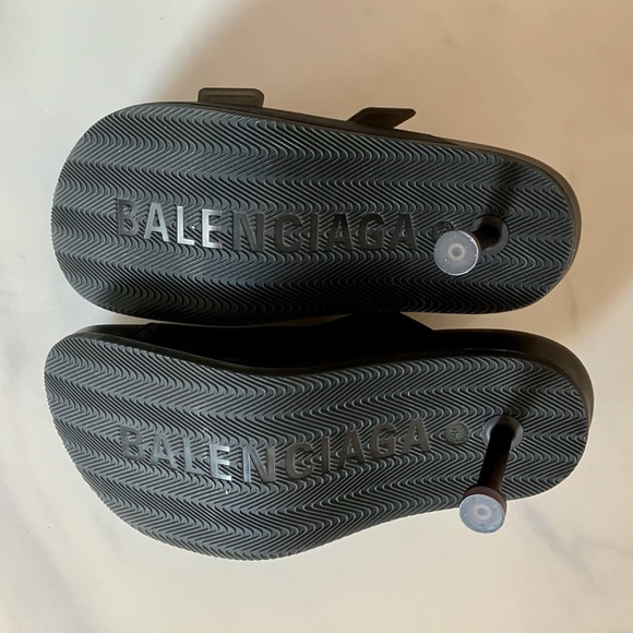 NEW Balenciaga Crocs Style Mallorca Sandals in Black 40  9.5 - 3" Heel - Picture 5 of 5
